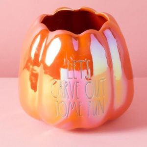 Rae Dunn 	7in Lets Carve Out Some Fun Luster Finish Pumpkin Planter NWB